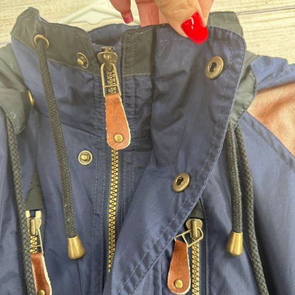 Vintage Ossi Skiwear Hooded‎ Snow Jacket Men's Size Medium Blue/Brown - Picture 9 of 16